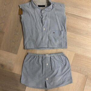 Tommy Hilfiger Reworked Vintage Two Piece Tank Top Blouse and Skirt Set